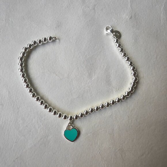 Tiffany & Co. Blue Heart-Shaped Pendant Bracelet - Picture 2 of 5